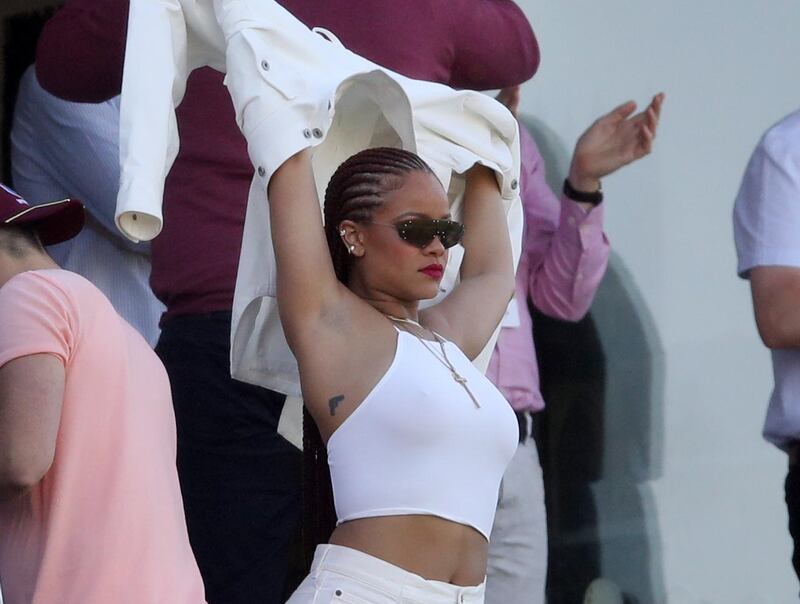 Rihanna in the stands during the match between West Indies and Sri Lanka at Emirates Riverside, Chester-Le-Street. PA Wire