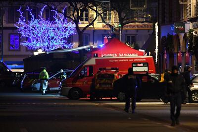 epa07224953 Authorities work at a makeshift emergency services base after a deadly shooting in Strasbourg, France, early 12 December 2018. According to the latest reports, four people were killed. According to reports, four people have been killed and more than 10 people have been injured after a deadly attack at the Christmas market in Strasbourg. The gunman is reported to be at large and the motive for the attack is still unclear.  EPA/PATRICK SEEGER