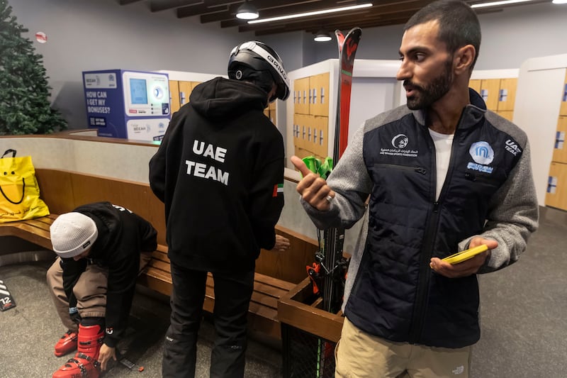 The UAE's ski team practise at Ski Dubai in Mall Of The Emirates in a bid to qualify for the Winter Olympics in Italy.
All photos: Antonie Robertson/The National
