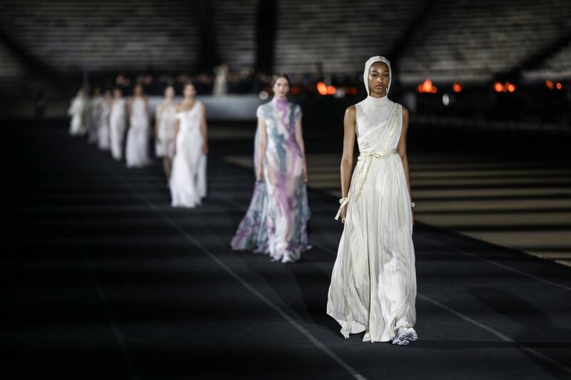 The show took place 70 years after a famous Dior shoot at the Acropolis. EPA