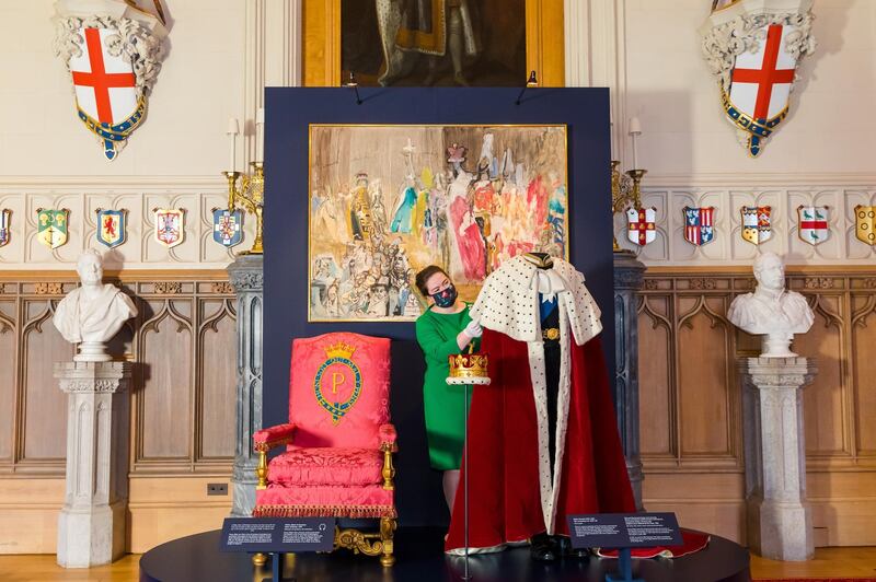 The coronation robe Prince Philip wore during Queen Elizabeth II's coronation in June 1953. EPA