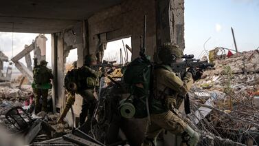 Israeli soldiers during military operations in the Gaza Strip on Tuesday. AFP