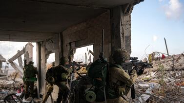 Israeli soldiers during military operations in the Gaza Strip on Tuesday. AFP