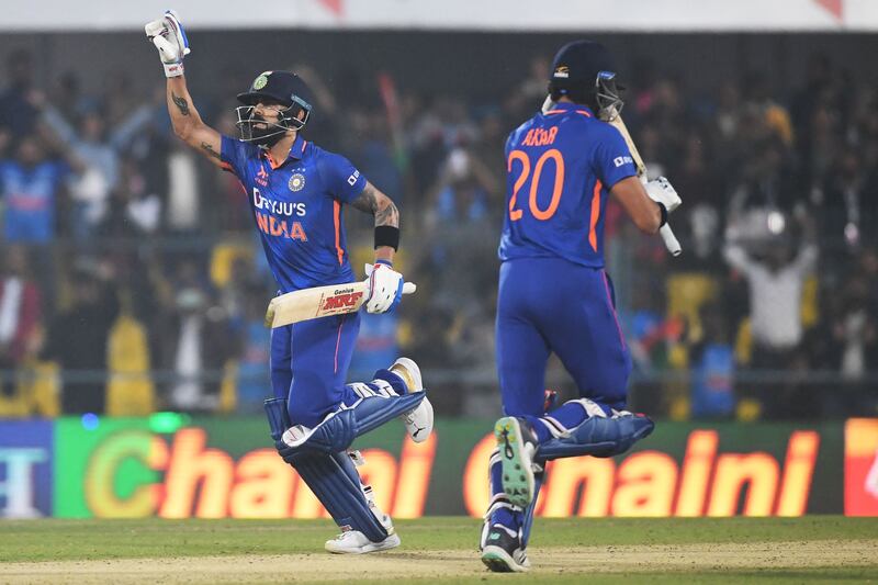 Virat Kohli reached his 45th ODI century during the first match of the series against Sri Lanka at the Assam Cricket Association Stadium in Guwahati. AFP
