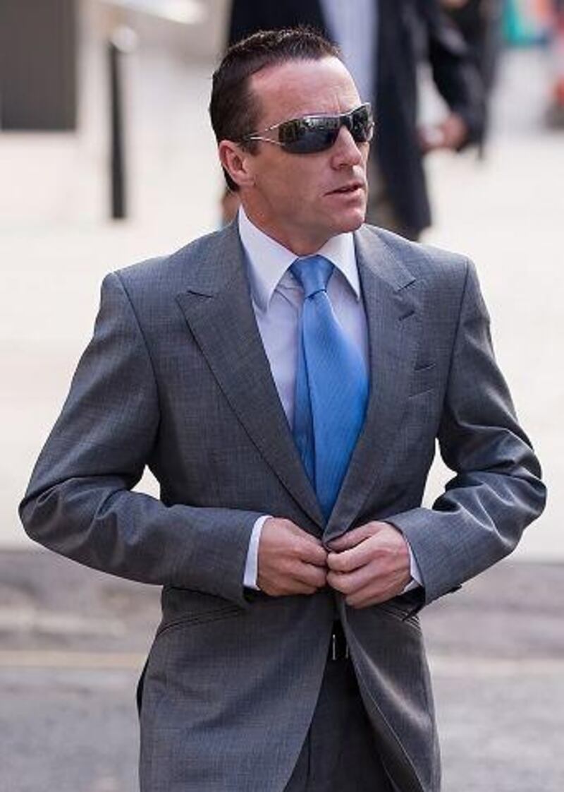 Irish jockey Kieren Fallon arrives at the Horse Racing Association.