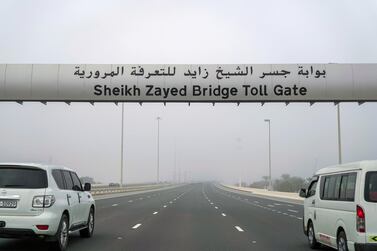 Abu Dhabi toll gate system went live on Thursday. Victor Besa / The National