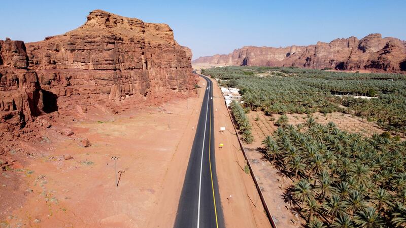 The modern road into AlUla City. Reuters