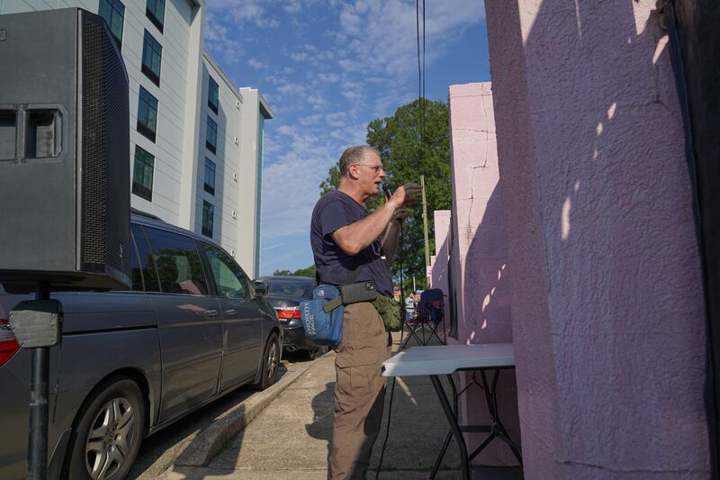 Coleman Boyd protests against abortions outside of the Jackson Women's Health Organisation. Willy Lowry / The National 