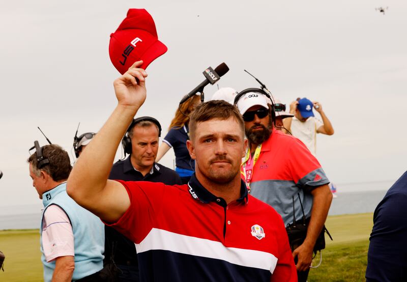 Bryson DeChambeau (2-0-1) – 8.5. There were concerns he might be a disrupting influence due to his ongoing tension with Koepka and his focus on next week’s Long Drive Championship. Instead, he went undefeated, contributing 2.5 points in fourballs and beating Garcia in singles. He was also responsible for the shot of the tournament, his 417-yard drive setting up eagle on the par-5 fifth on Friday. EPA