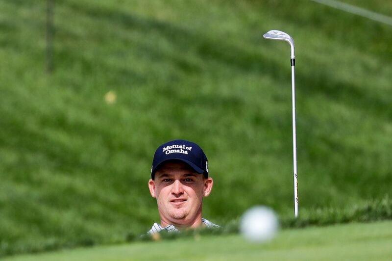 Bud Cauley watches his shot from a bunker to the seventh hole during the second round of the Workday Charity Open golf tournament, in Dublin, Ohio, US. AP Photo