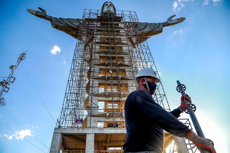It is located in the southern city of Encantado and is set to be a towering 43 metres high with its pedestal. AFP
