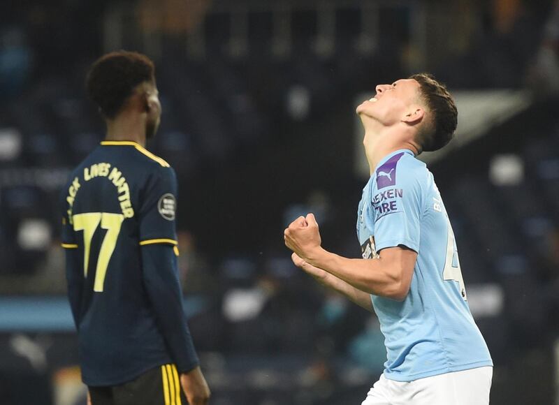 Phil Foden - 8: Few players have better cameos than the young Englishman. Started and eventually finished the move for City's third. Reuters