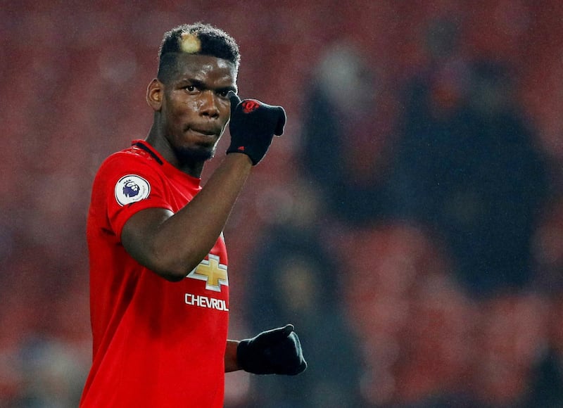 Paul Pogba during the match against Newcastle United at Old Trafford on Boxing Day, his last game for Manchester United. Reuters