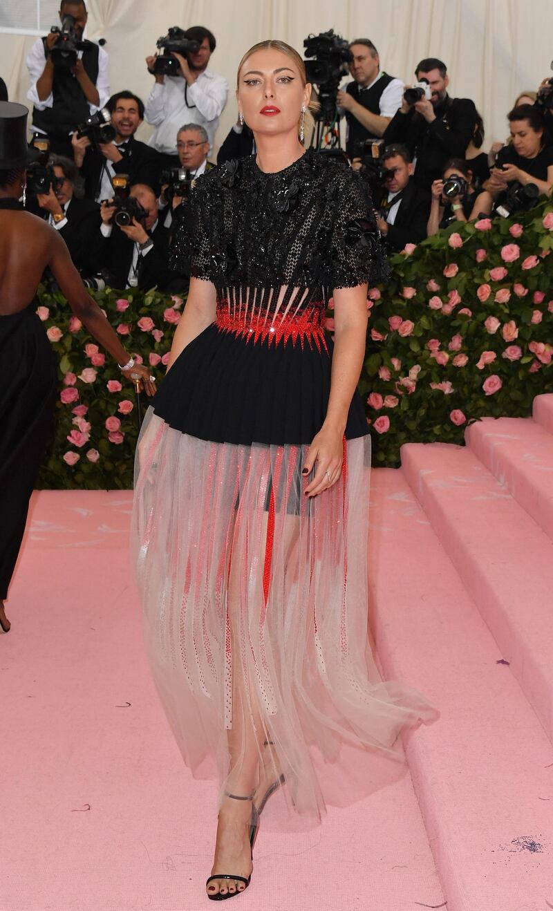 Tennis player Maria Sharapova arrives at the 2019 Met Gala in New York on May 6. AFP