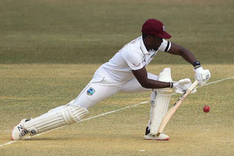 West Indies' Nkrumah Bonner plays a shot. afp