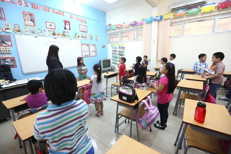 “By 2020 the number of students in private schools are expected to reach 280,000, which means an annual growth of 5 per cent. We need to open 133,000 seats on the market so about 60 to 70 new schools,” according to the Abu Dhabi Education Council. Fatima Al Marzooqi/The National