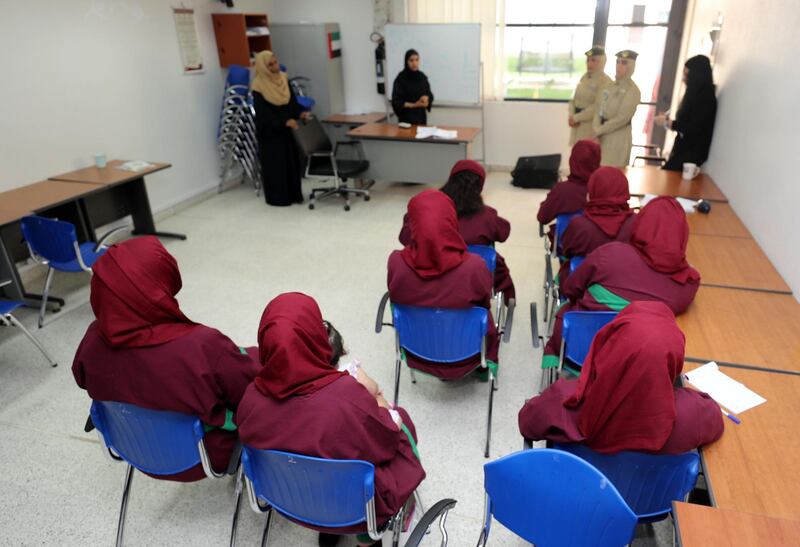 Dubai, United Arab Emirates - July 8th, 2018: Prisoners in a class. Dubai womenÕs prison in Al Awir. Sunday, July 8th, 2018 in Dubai. Chris Whiteoak / The National