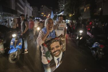 Supporters of Lebanese Prime Minister Saad Hariri gather to show support in Tariq Al Jadideh, Beirut. Getty Images