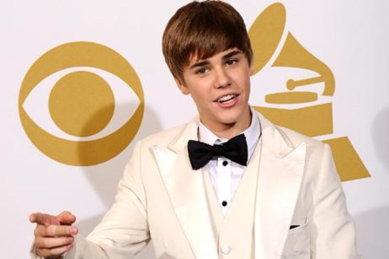 Bieber at the Grammy Awards.