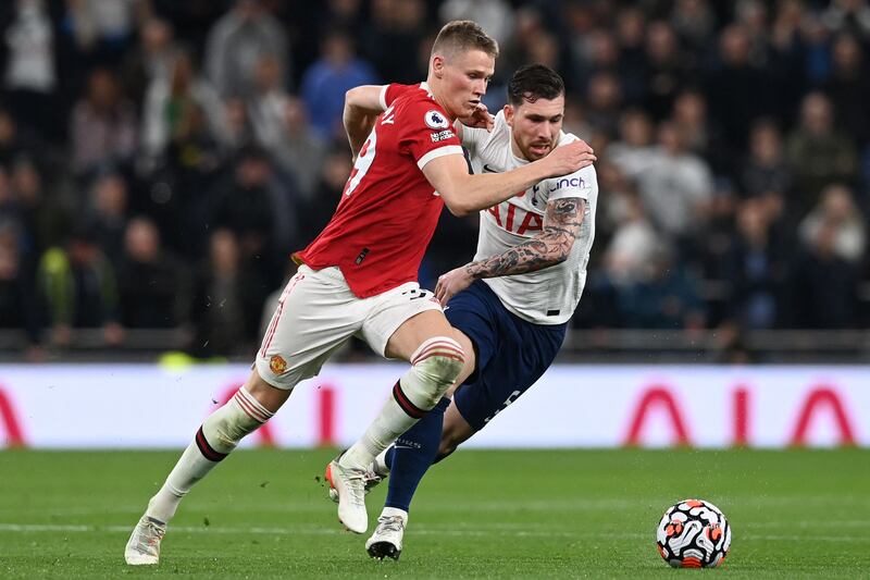 Scott McTominay 9 - Aggressive and effective – and more confident with a extra player behind him. Drove forward with Fred effectively. Tackled heavily by Spurs’ players. He can handle it. Excellent. AFP