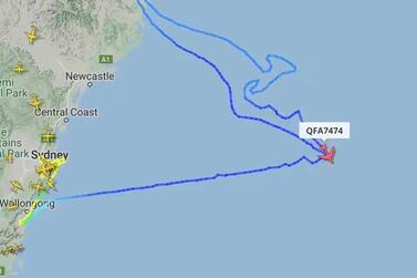Data from Flightradar24 shows Qantas' final Boeing 747 flying in the shape of a kangaroo off the Australian coast. Reuters