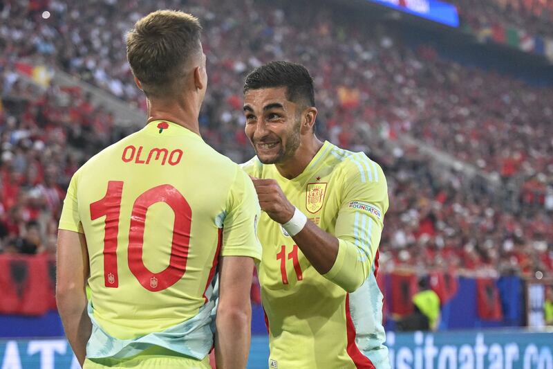 Super run to get on to an Olmo pass and, with a first-time finish, put Spain ahead after 13 minutes for his 20th Spain goal – decent for a winger. AFP