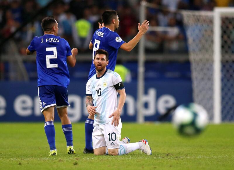 Argentina's Lionel Messi during the match. Reuters