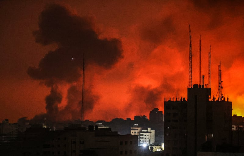 Smoke rises across Gaza as the Israeli army conducts air attacks. Reuters