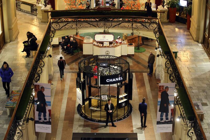 A Chanel concession occupies the middle of the lower floor of the GUM department store, on Red Square in the Russian capital. Bloomberg