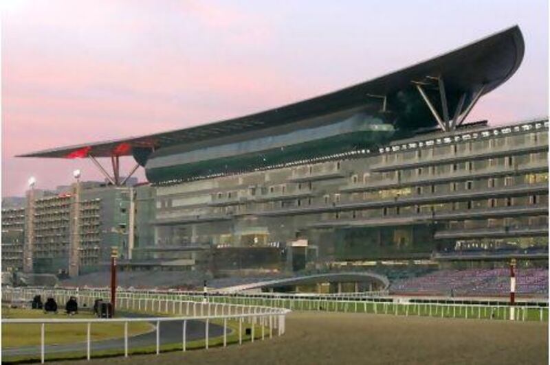 Meydan Racecourse has been criticised by some North American trainers for using a synthetic Tapeta track, rather than dirt. Mike Young / The National