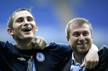 Roman Abramovich, right, alongside Frank Lampard in 2005 during the current manager's playing days, is said to be 'very happy' that young talent is being given an opportunity this season. PA