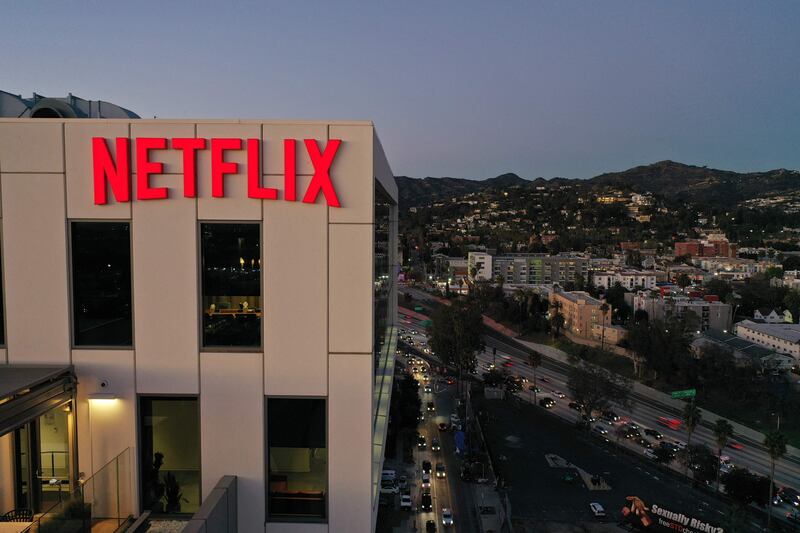 Netflix office in Hollywood, California. Netflix shares plunged 35 per cent after the company reported declining subscriber numbers. AFP