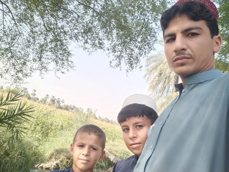 Yasir Ahmed, Mamoor Khan's eldest son, with his younger brothers.