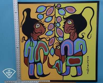 Ontario Provincial Police in Canada released evidence showing alleged forgeries of artwork by Norval Morrisseau. AFP 