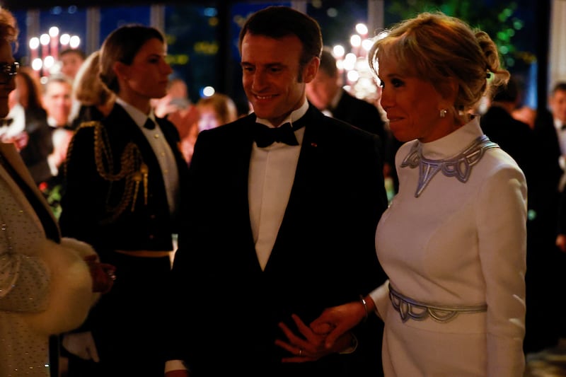 Dinner time for Mr and Mrs Macron. Reuters