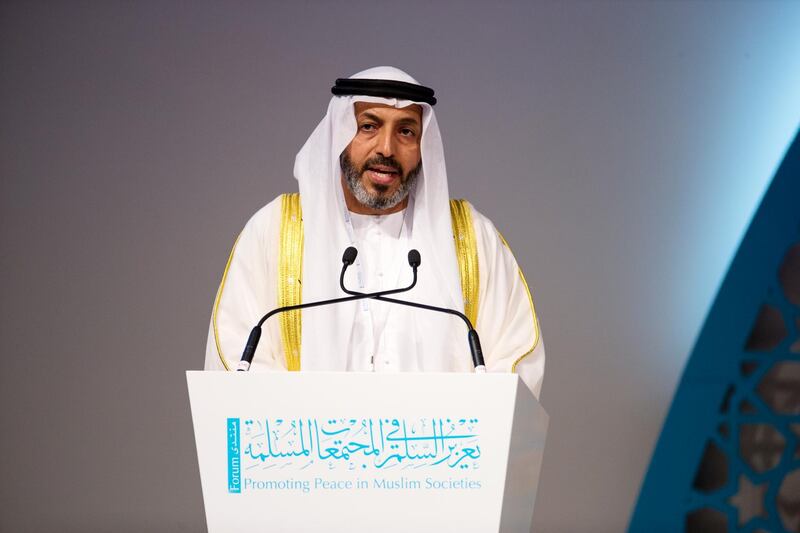 Abu Dhabi, United Arab Emirates, December 18, 2016:    Dr. Muhammad Matar al-Ka'bi, secretary general of the forum speaks during the opening session of the Promoting Peace in Muslim Societies forum at Etihad Towers in Abu Dhabi on December 18, 2016. Christopher Pike / The National

Job ID: 66476
Reporter: Haneen Dajani
Section: News
Keywords:  *** Local Caption ***  CP1218-na-muslim society forum day 1--12.JPG