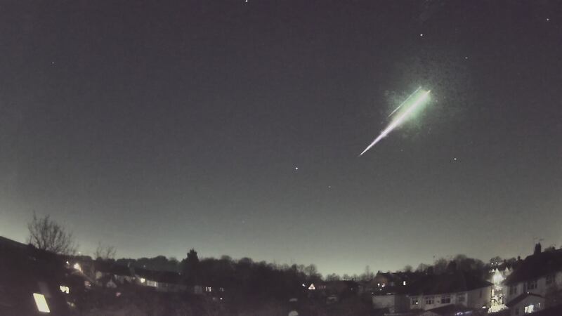 A still of the meteorite from a video by Ben Stanley. AllSky7 Network