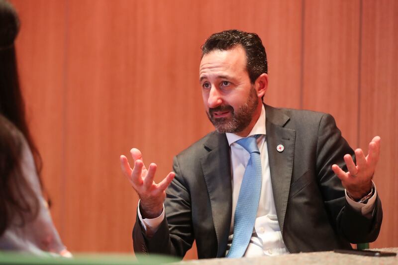 Robert Mardini, Director General of the International Committee of the Red Cross, at the Sweden Pavilion, Dubai Expo 2020. Khushnum Bhandari/The National