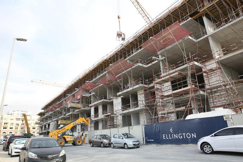 The Belgravia under construction in Jumeirah Village Circle. Courtesy Ellington Properties