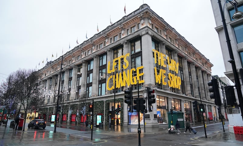 Selfridges department store on Oxford Street in London. The brand's flagship location will house a hotel in the future. PA