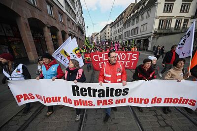 A coalition of French unions hopes to keep up pressure on the government to withdraw President Emmanuel Macron's pension overhaul. AFP