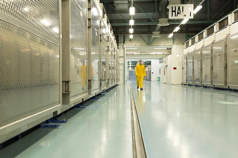 A handout picture released by Iran's Atomic Energy Organization on November 6, 2019, shows the interior of the Fordo (Fordow) Uranium Conversion Facility in Qom, in the north of the country. - An Iranian official announced that the plant will start enriching uranium at midnight. (Photo by HO / Atomic Energy Organization of Iran / AFP) / === RESTRICTED TO EDITORIAL USE - MANDATORY CREDIT "AFP PHOTO / HO / ATOMIC ENERGY ORGANIZATION OF IRAN" - NO MARKETING NO ADVERTISING CAMPAIGNS - DISTRIBUTED AS A SERVICE TO CLIENTS ===