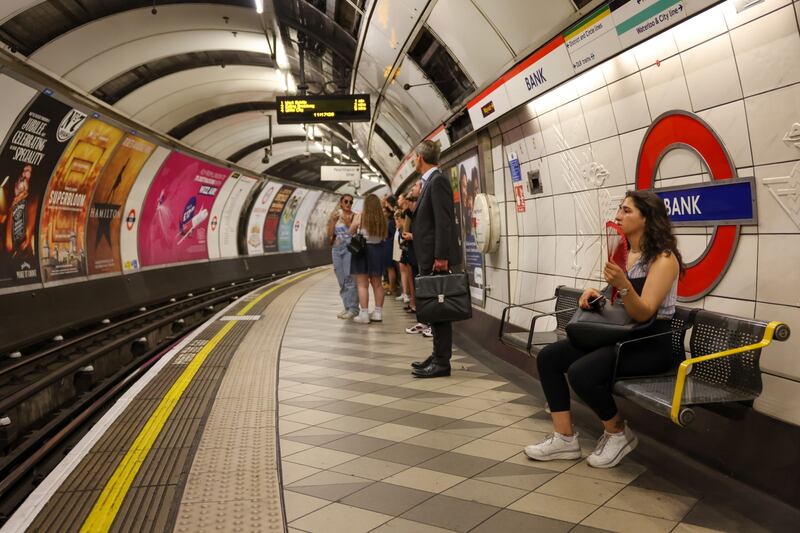 Sweltering on the London Underground. High temperatures are becoming more common in the UK amid global warming. Bloomberg