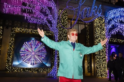 Elton John, 76, has a net worth of £450 million ($575 million), according to the UK’s Sunday Times newspaper. Photo: BFA for Saks / Michael Blanchard