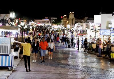 The pedestrian area at Naama Bay in the Red Sea resort of Sharm El Sheikh, Egypt, June 3, 2022.  Reuters