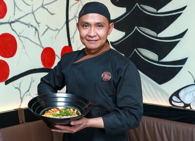 A first look inside UDN – Abu Dhabi’s first Udon House. Chef Jun Espiritu. May 19, 2021. Victor Besa / The National.
Reporter:  Janice Rodrigues for Lifestyle