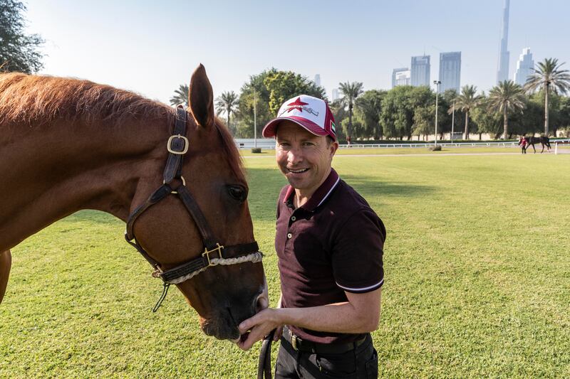 Tadhg O’Shea is eyeing his 10th UAE jockeys' title. Antonie Robertson / The National