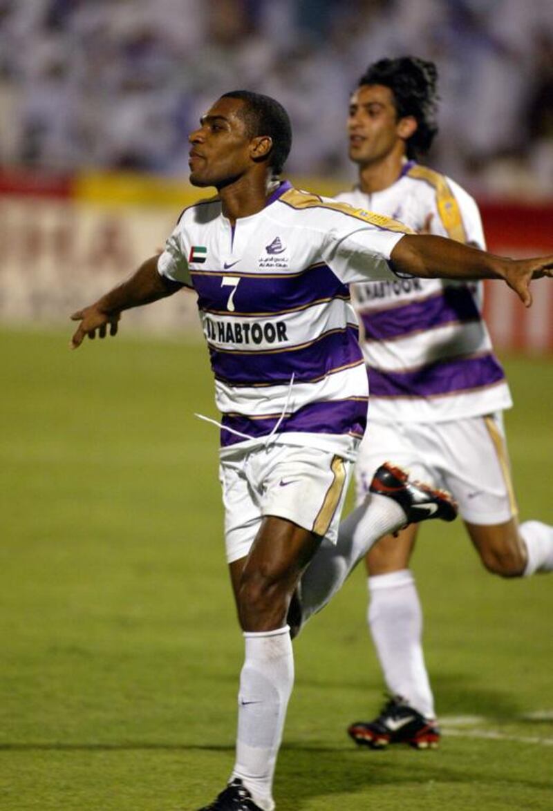 Al Ain’s Helal Saeed is backing Al Ahli to do what he, Mohammad Omar, left, and their teammates did in 2003 – win the Asian Champions League title. Rabi Moghrabi / AFP

