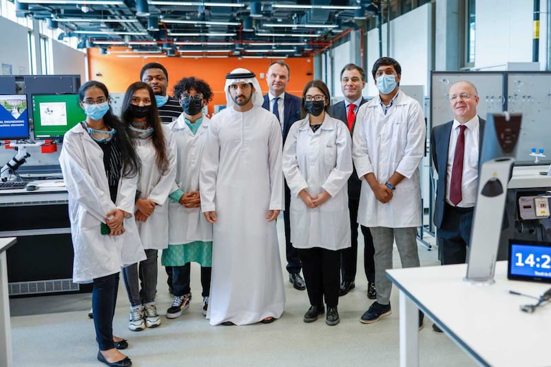 Sheikh Hamdan was warmly welcomed by University of Birmingham Dubai staff during his visit. @HamdanMohammed / Twitter