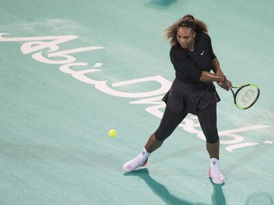 Serena Williams in action in Abu Dhabi in December 2017. AFP